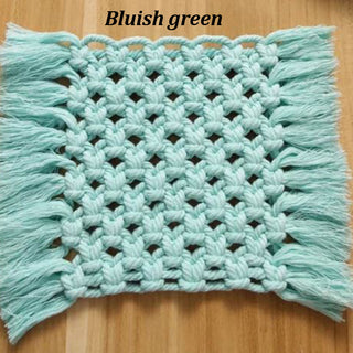 Macrame Handmade Rectangle Coasters  ( set of 6)