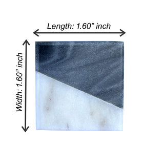 Black and white Random cut Marble Knobs ( set of 6)