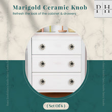 Cargar imagen en el visor de la galería, Marigold Ceramic Knob Black ( Set of 6 )
