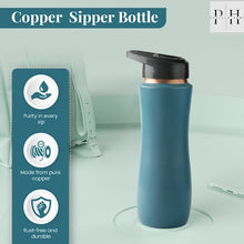 Load image into Gallery viewer, Copper Sipper Bottle (Green)

