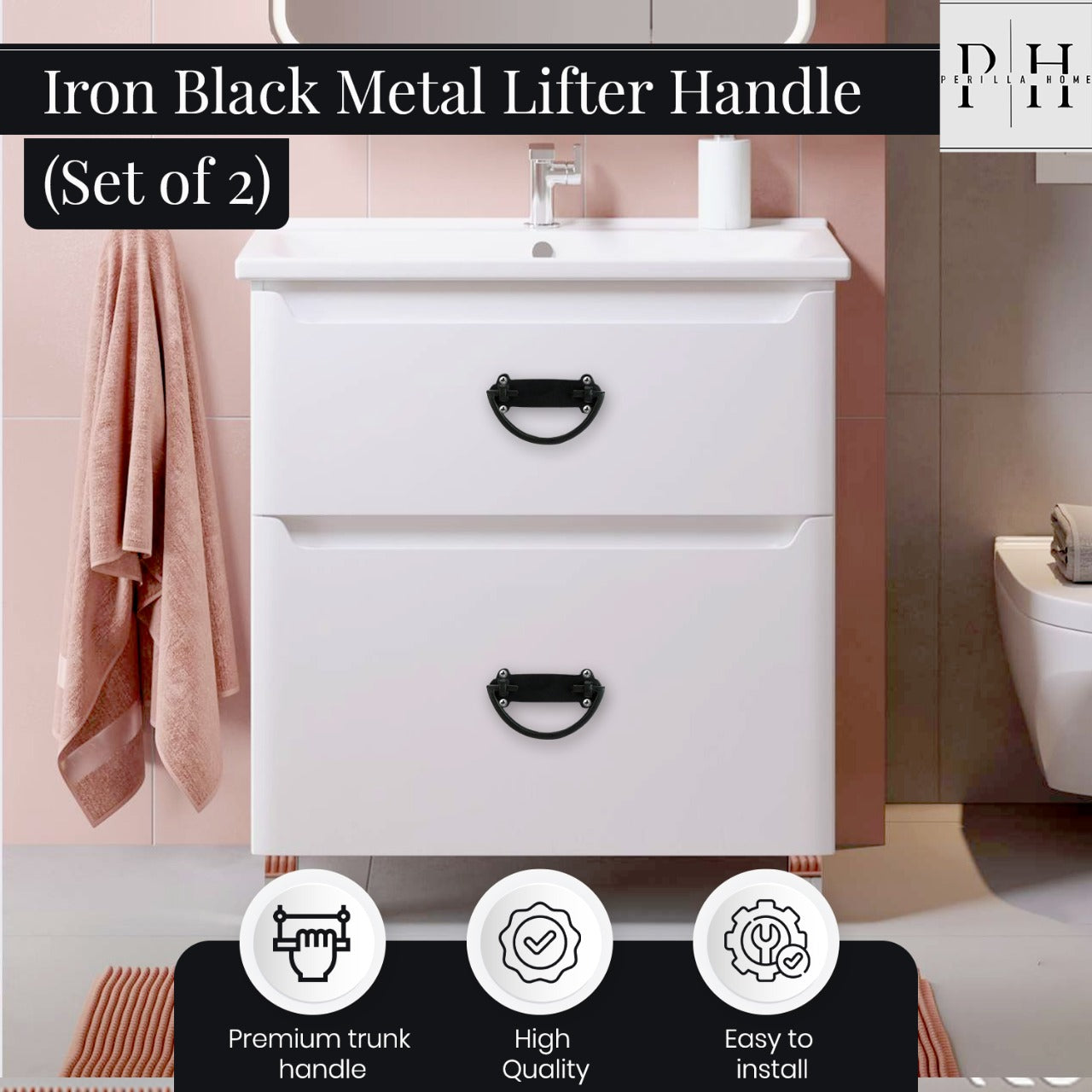 Classic Cast Iron Metal Lifter Handle & Pull ( set of 2)