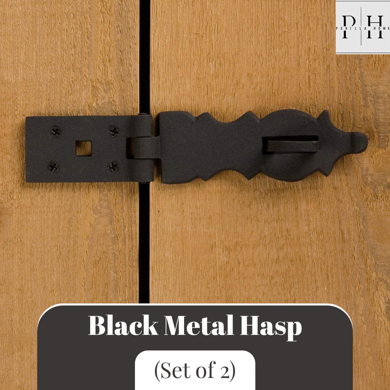 Black Metal Hasp Set of 2