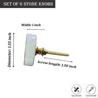 Luna marble knob ( set of 6)