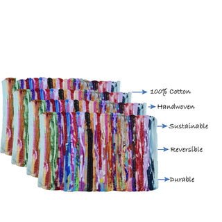 Perilla home Handmade Multi chindi Placemat  (Set of 4)