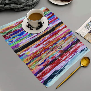 Perilla home Handmade Multi chindi Placemat  (Set of 4)