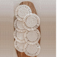 Load image into Gallery viewer, Macrame Handmade Round Coasters  ( set of 6)
