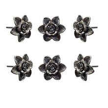 Load image into Gallery viewer, Set Of Six Chrome Flower Knobs
