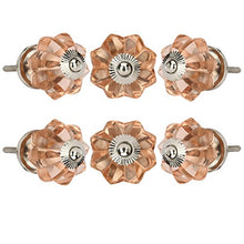 Load image into Gallery viewer, Set Of Six Peach Melon Glass Knob (chrome)
