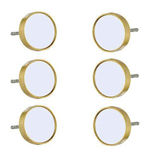 Set of 6 White Swirled Marble Knob - Perilla Home