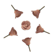 Load image into Gallery viewer, Set Of Six Rose Ceramic Knobs - Perilla Home
