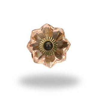 Set Of Six Peach Glass Knob - Perilla Home