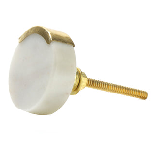 Set Of Six Round Marble Knobs - Perilla Home