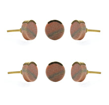 Charger l&#39;image dans la galerie, Set Of Six Pink Round Marble Knobs - Perilla Home

