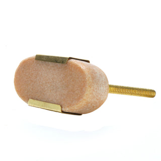 Set Of Six Pink Oval Marble Knobs - Perilla Home