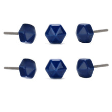 Cargar imagen en el visor de la galería, Hexagon Ceramic Small Blue ( Set Of 6 ) - Perilla Home
