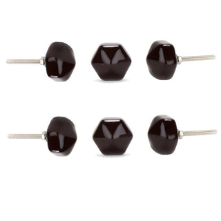 Hexagon Ceramic Small Brown ( Set Of 6 ) - Perilla Home