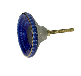 Marrakech Ceramic Knob Blue ( Set Of 6 ) - Perilla Home