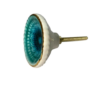 Marrakech Ceramic Knob Turquoise ( Set Of 6 ) - Perilla Home