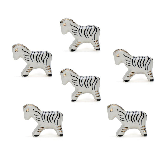Zebra Ceramic Knob ( Set Of 6 ) - Perilla Home