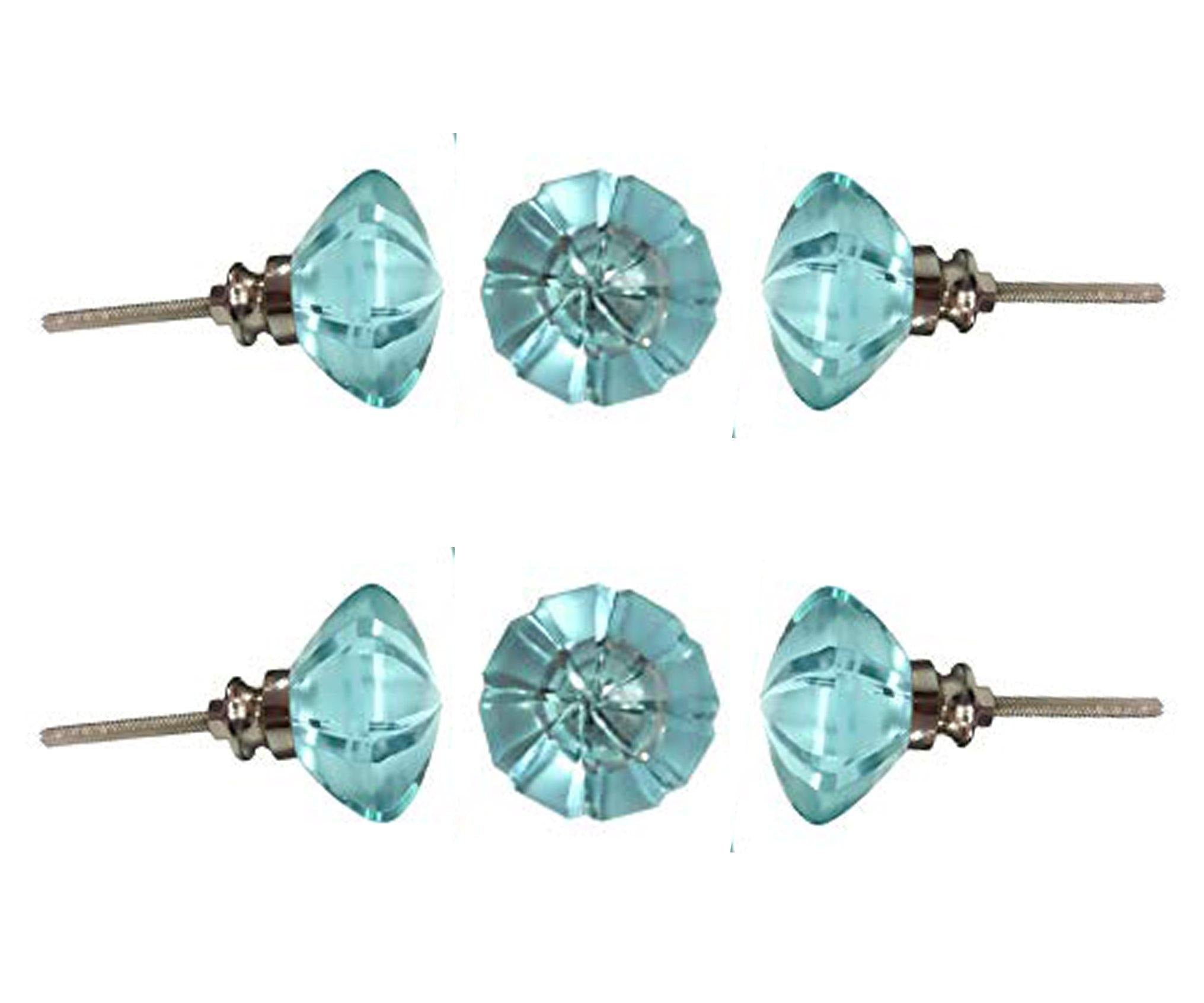 Blue Cut Tomato Glass Knob (Set of 6) Perilla Home Blue Cut Tomato Glass Knob (Set of 6) Perilla Home