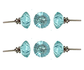 Set Of Six Blue cut Tomato Knob - Perilla Home