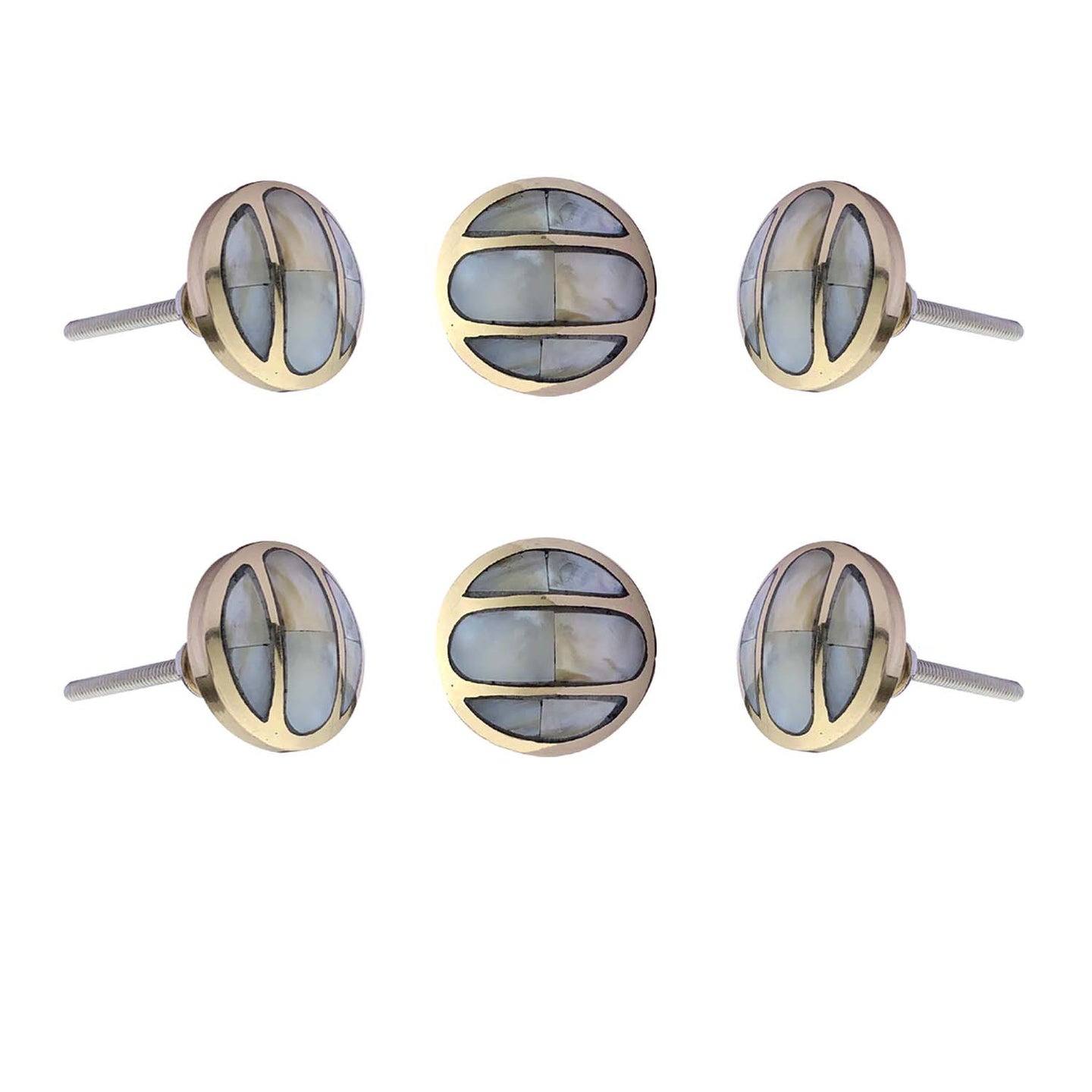 Set Of Six Marseille Mother of Pearl Knob