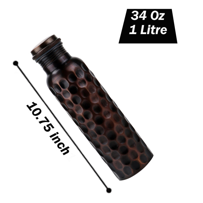 Copper Water Bottle Anti-Bacterial - Push Button Sports Lid - Removabl –  Kamojo