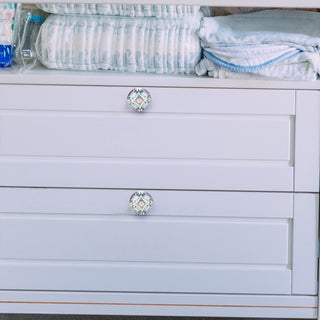 Aster Blue Ceramic Knob ( Set Of 6 )