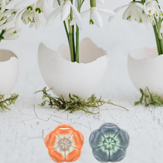 Azalea Orange Ceramic Knob ( Set Of 6 )