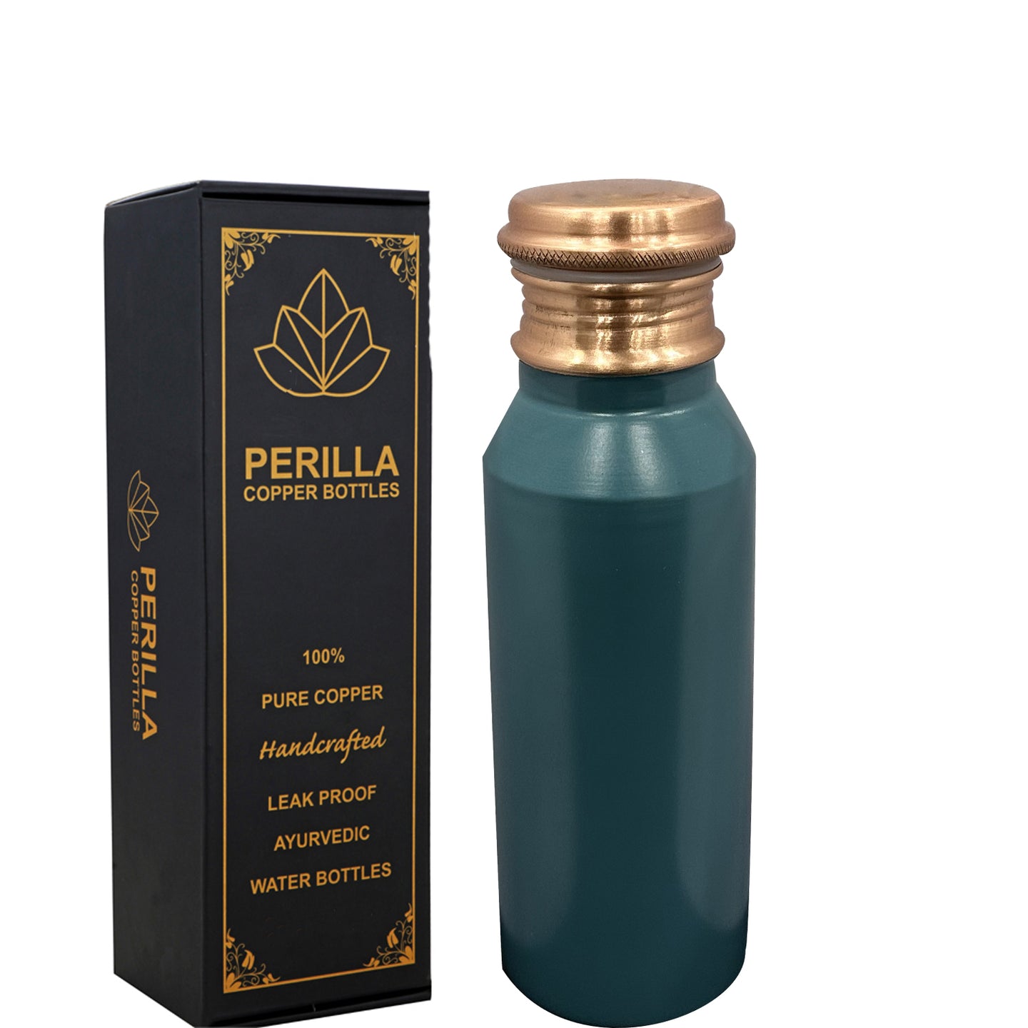 Copper Water Bottle 11.84 Oz (Baby Green)