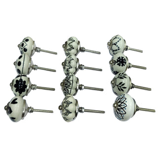 Perilla Home Set of 12 Ceramic Beau Noir Knob