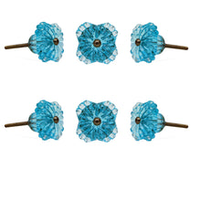 Load image into Gallery viewer, Glass Belle Knobs ( Blue) Set of 6
