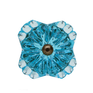 Glass Belle Knobs ( Blue) Set of 6