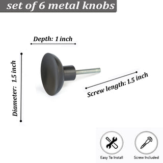 Black Bonn Metal knobs ( set of 6 )
