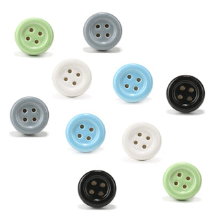 Set Of Ten Button Multi Coloured Ceramic Knob - Perilla Home