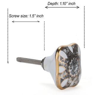 Cadia Black Ceramic Knob ( Set Of 6 )