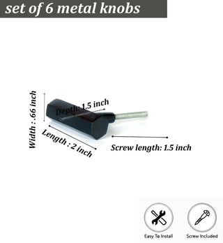 Black Catania metal knobs (set of 6 )