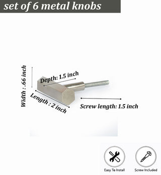 Silver Catania metal knobs (set of 6 )