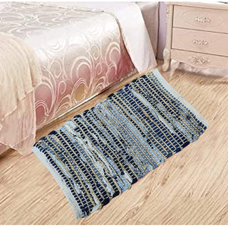 Perilla home Handmade Charcoal grey chindi Doormat  (24 x 36 inch)