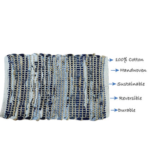 Perilla home Handmade Charcoal grey chindi Doormat  (24 x 36 inch)