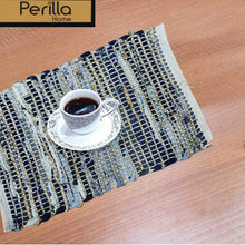 Carregar imagem no visualizador da galeria, Perilla home Charcoal grey chindi Placemat  (set of 4)
