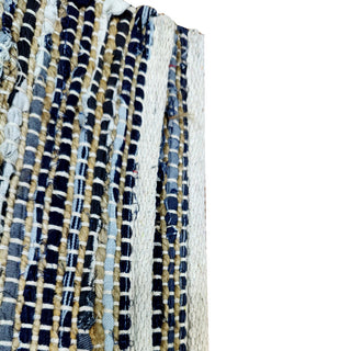 Perilla home Handmade Charcoal grey chindi Doormat  (24 x 36 inch)