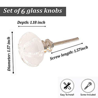 Set of six clear cut tomato knob