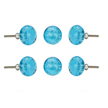 Carregar imagem no visualizador da galeria, Set of 6 Turquoise Glass Bubble Knobs
