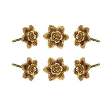 Load image into Gallery viewer, Set Of Six Gold Flower Knobs - Perilla Home
