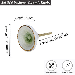 Marrakesh Ceramic Knob Green ( Set Of 6 )