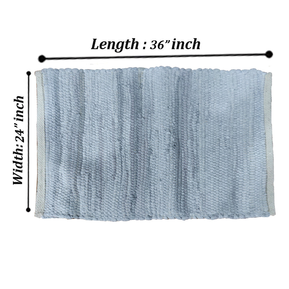 Perilla home Handmade Grey chindi Doormat  (24 x 36 inch)