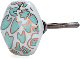 Set of six Hollyhock green Knob