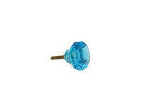 Carregar imagem no visualizador da galeria, Set Of Six Turquoise Ocean Cut Glass Knobs
