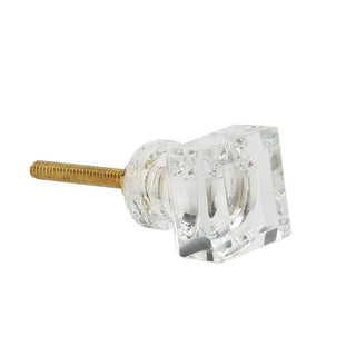 Transparent Square Glass Knob Set Of 6 - Perilla Home